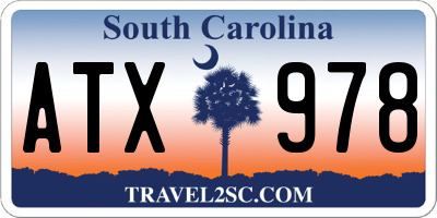 SC license plate ATX978