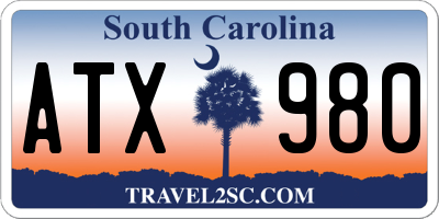 SC license plate ATX980