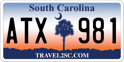 SC license plate ATX981