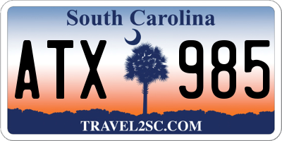 SC license plate ATX985