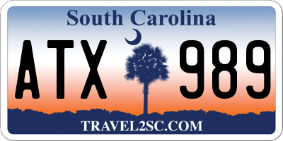 SC license plate ATX989