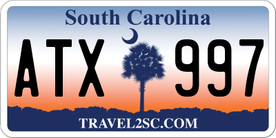 SC license plate ATX997