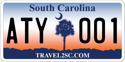 SC license plate ATY001
