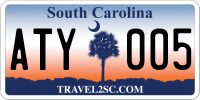 SC license plate ATY005