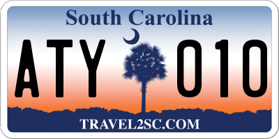 SC license plate ATY010