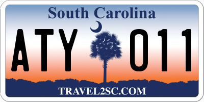 SC license plate ATY011