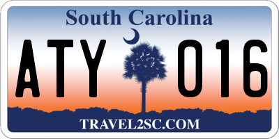 SC license plate ATY016