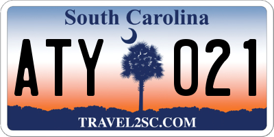 SC license plate ATY021