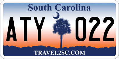 SC license plate ATY022