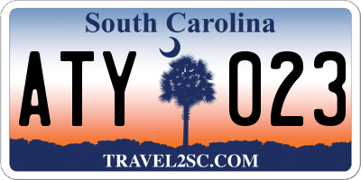 SC license plate ATY023