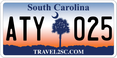 SC license plate ATY025