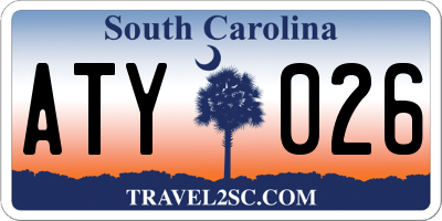 SC license plate ATY026