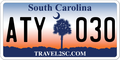 SC license plate ATY030