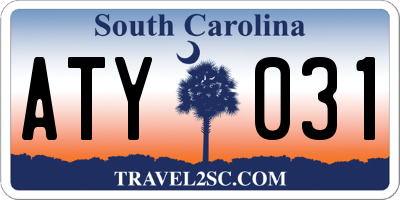 SC license plate ATY031