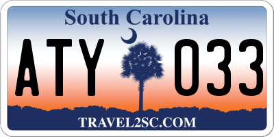 SC license plate ATY033