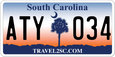 SC license plate ATY034