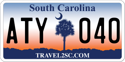 SC license plate ATY040