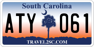 SC license plate ATY061