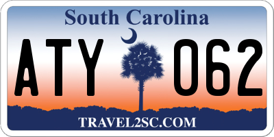 SC license plate ATY062