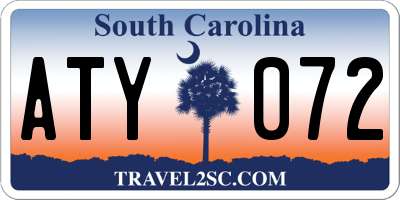 SC license plate ATY072