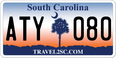 SC license plate ATY080