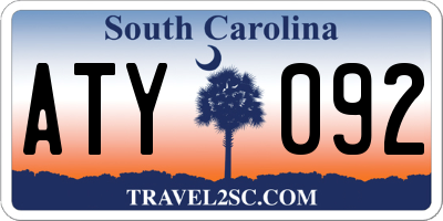 SC license plate ATY092