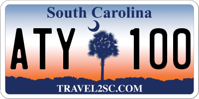SC license plate ATY100