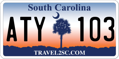 SC license plate ATY103