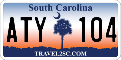 SC license plate ATY104