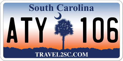 SC license plate ATY106