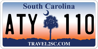 SC license plate ATY110