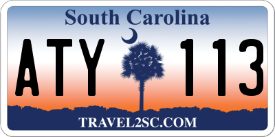 SC license plate ATY113