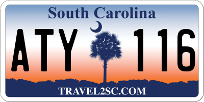 SC license plate ATY116