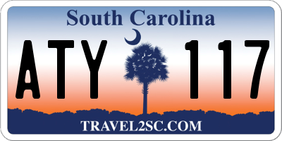 SC license plate ATY117