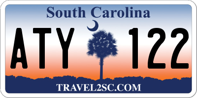 SC license plate ATY122