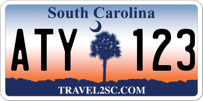 SC license plate ATY123