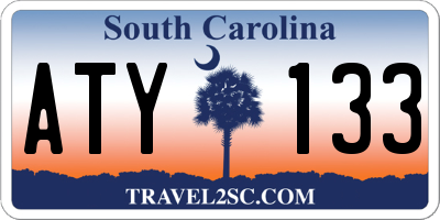 SC license plate ATY133