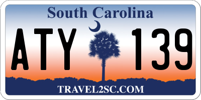 SC license plate ATY139