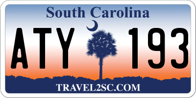 SC license plate ATY193