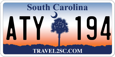 SC license plate ATY194