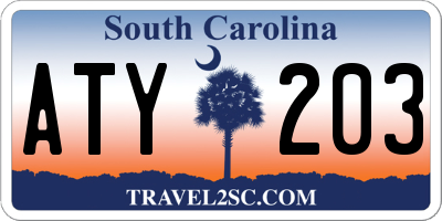 SC license plate ATY203