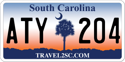 SC license plate ATY204
