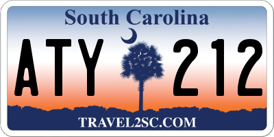 SC license plate ATY212