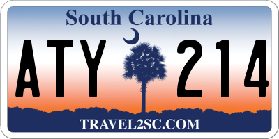 SC license plate ATY214