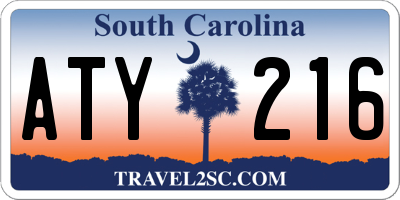 SC license plate ATY216
