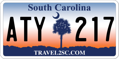 SC license plate ATY217