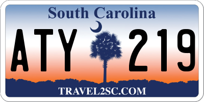 SC license plate ATY219