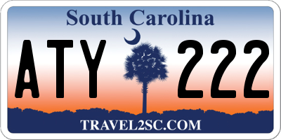 SC license plate ATY222