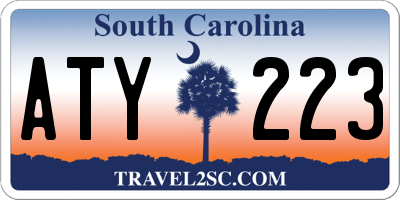 SC license plate ATY223