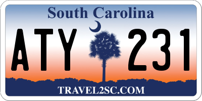 SC license plate ATY231